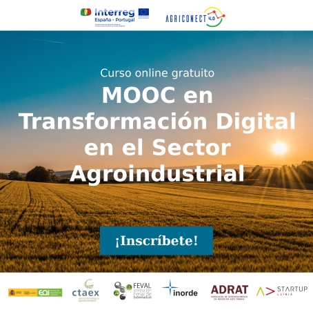 El proyecto AGRICONECT 4.0, en el que participa CTAEX lanza un curso online abierto (MOOC) de transformación digital en el sector agroindustrial