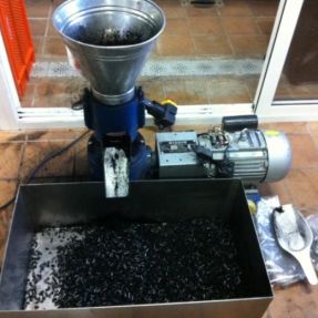 10 Peletizadora fabricando pellets de biochar