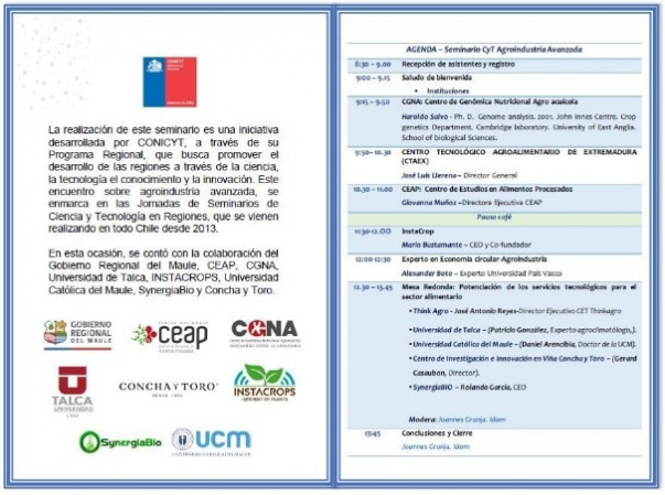 Seminario Regional de Ciencia y Tecnología sobre Agroindustria Avanzada en Santiago de Chile