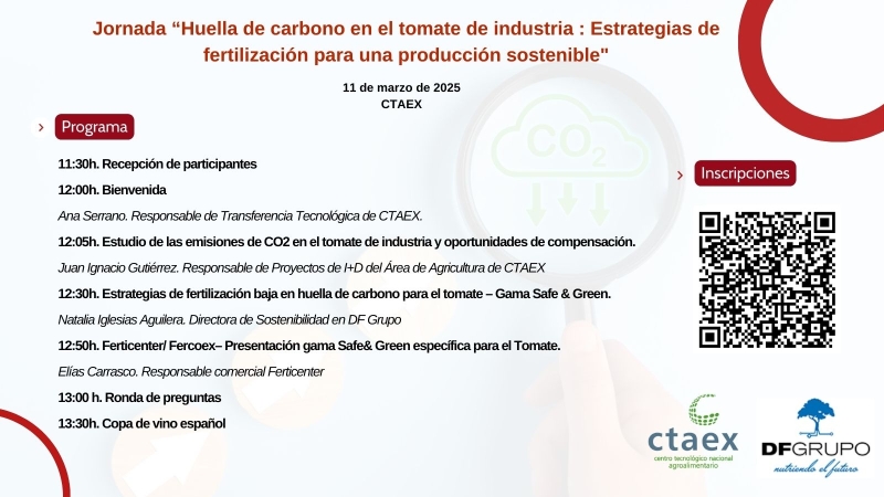 Jornada &quot;Huella de carbono en el tomate de industria: Estrategias de fertilización para una producción sostenible&quot;